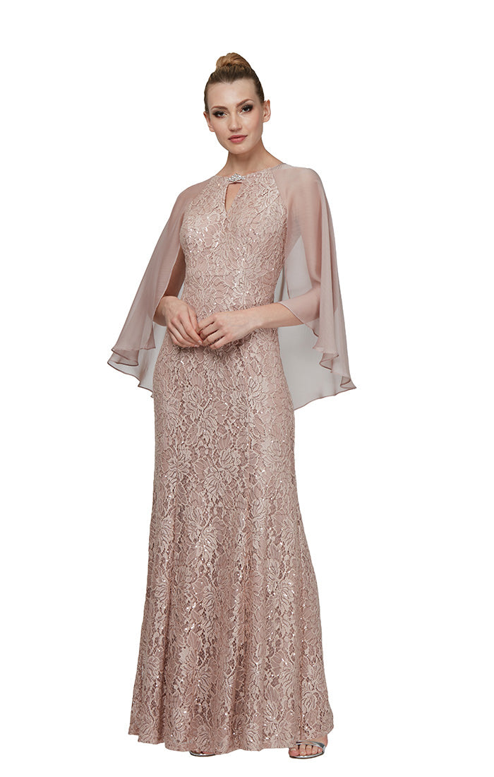 Ignite Evenings Gown with Attached Cape