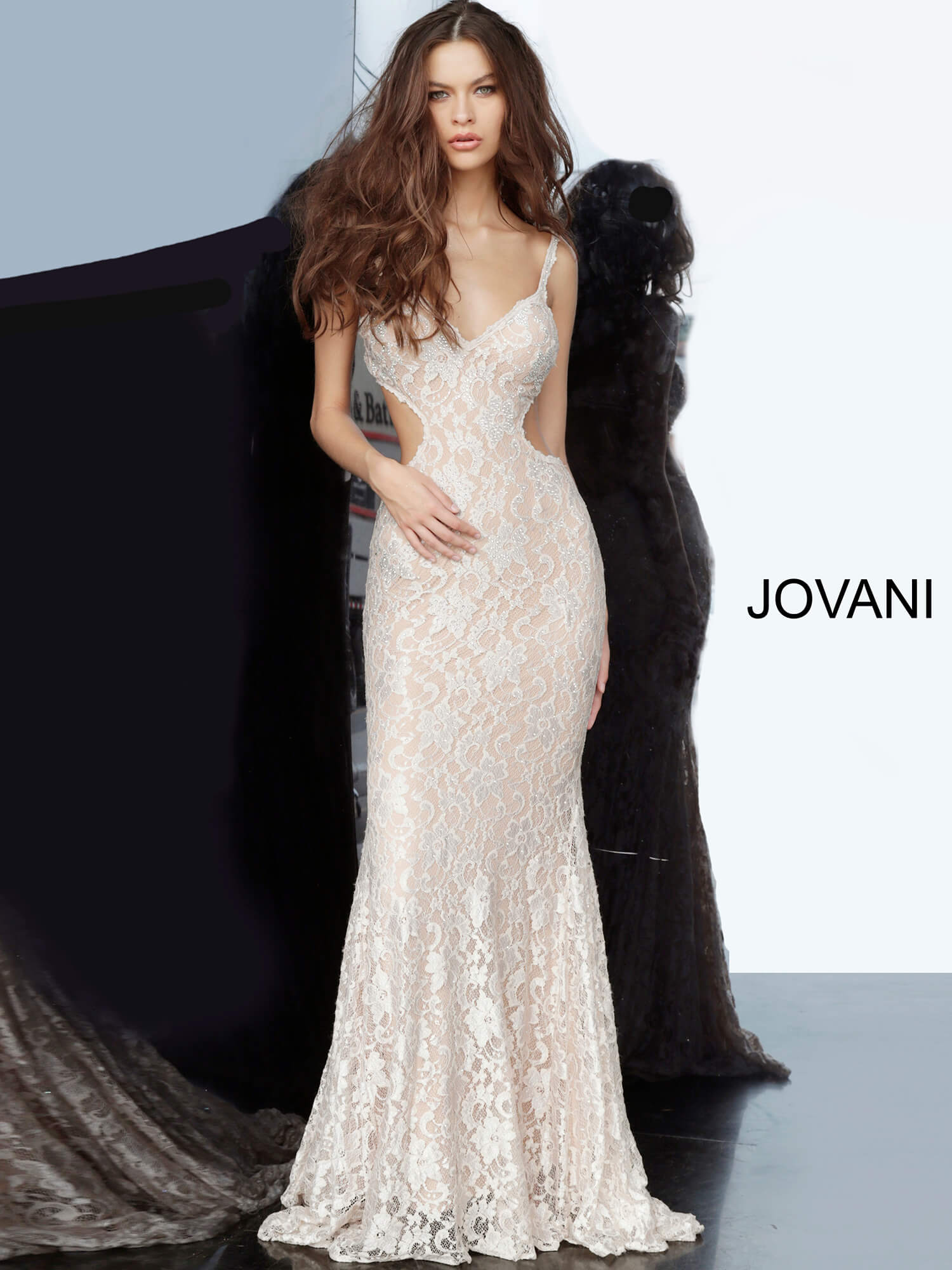 Jovani champagne outlet gown