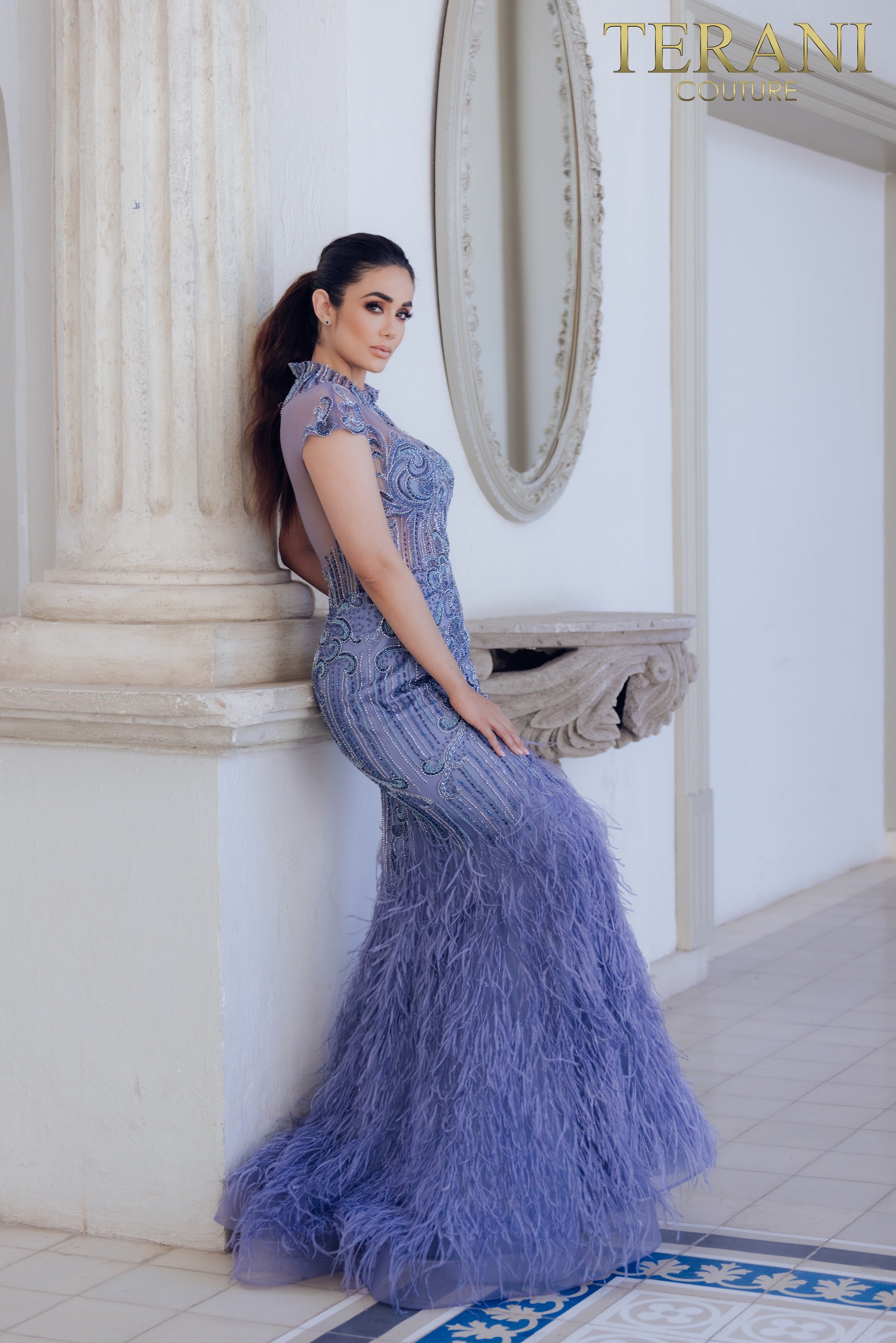 Terani couture blue dress sales