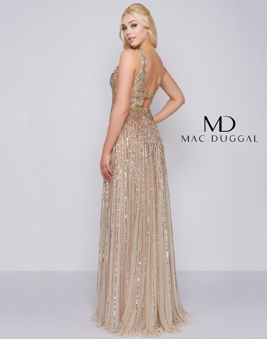 Mac Duggal Gold Prom Dress