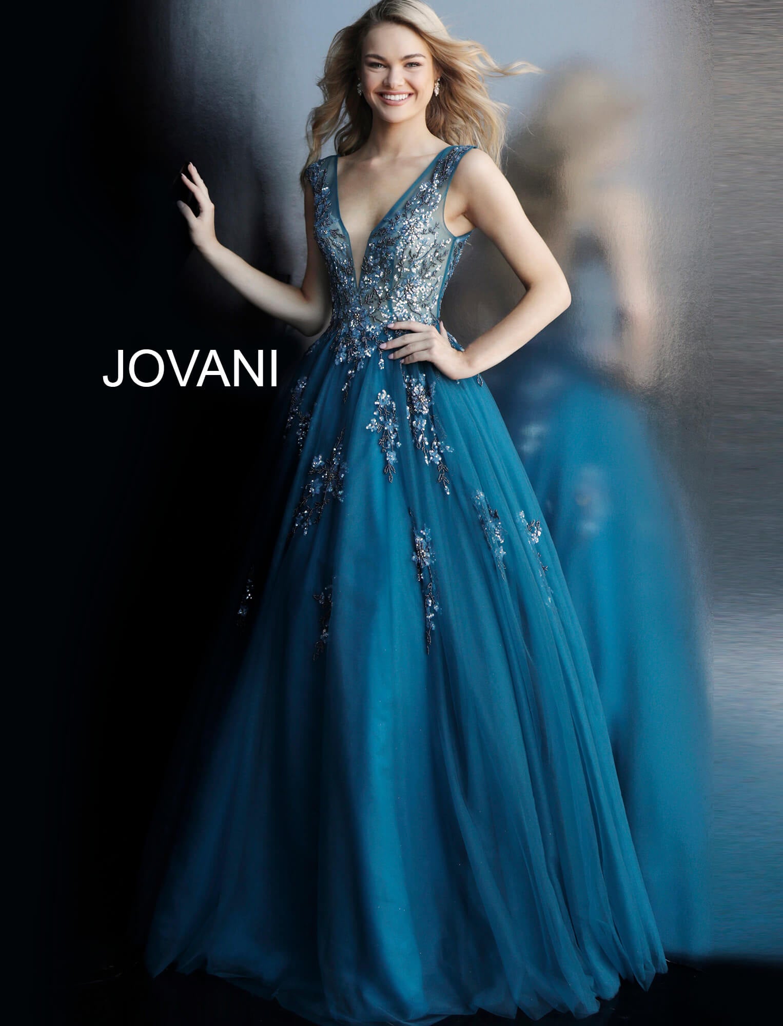 Jovani shop teal gown