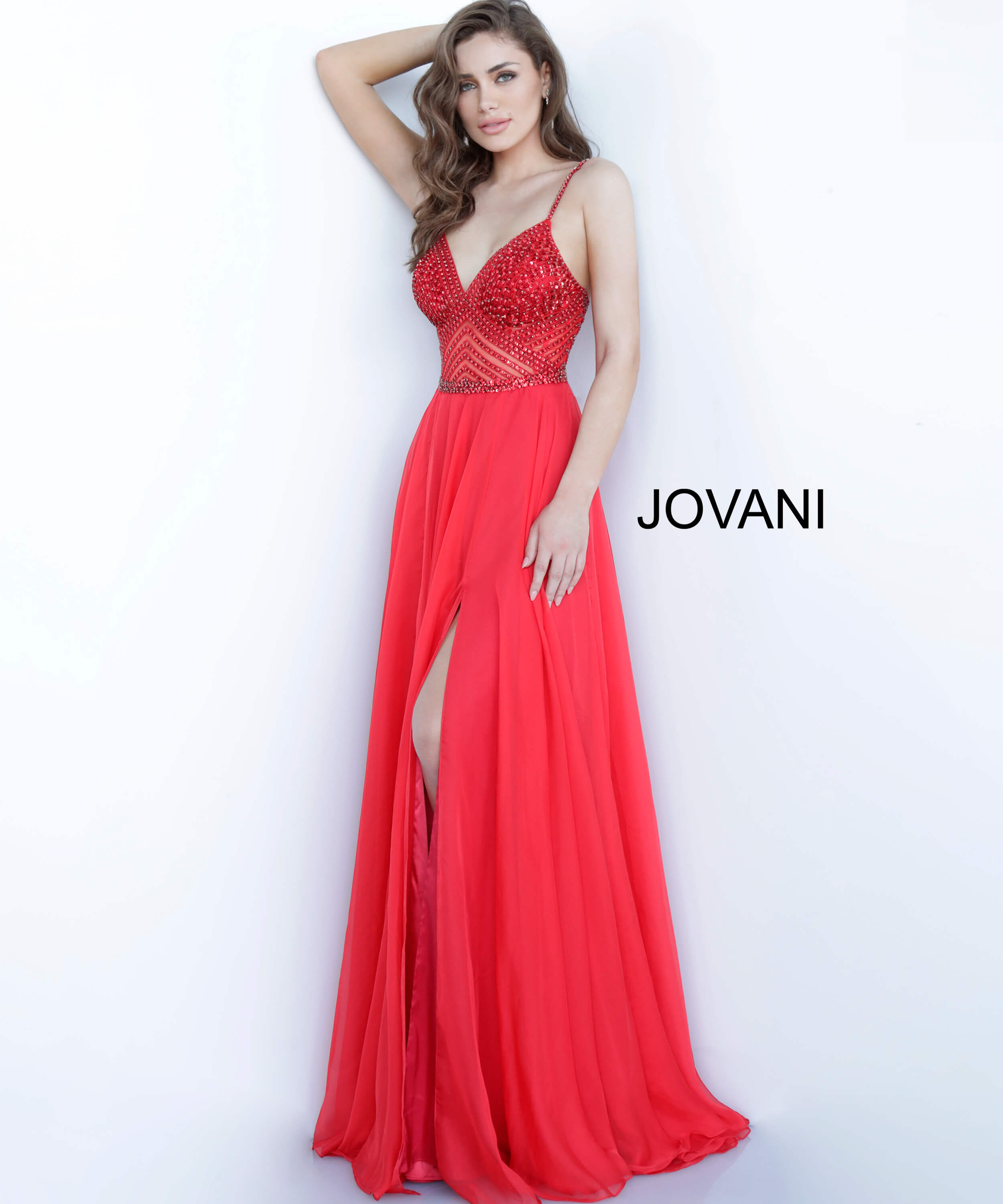 Red Chiffon Jovani