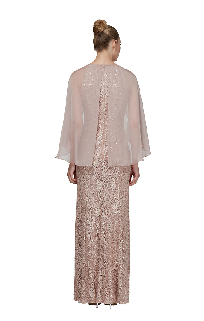 Ignite Evenings Gown with Attached Cape Ignite Evenings Gown with Attached Cape