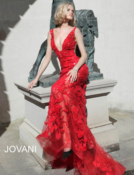 Clearance 60283A Red, Size 6 (Jovani)